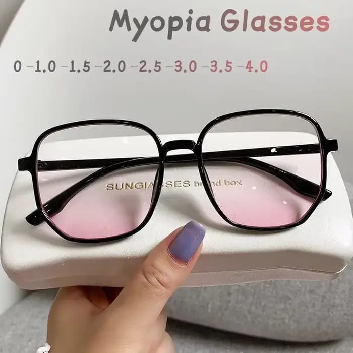 Lunettes surdimensionnées en poudre rose avec blocage de la lumière bleue