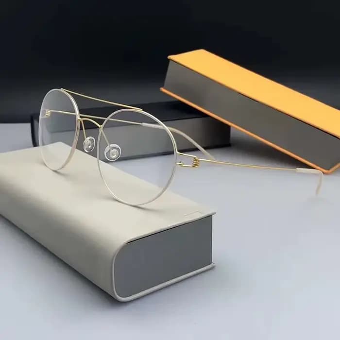 Monture de lunettes à double faisceau en titane pour hommes et femmes