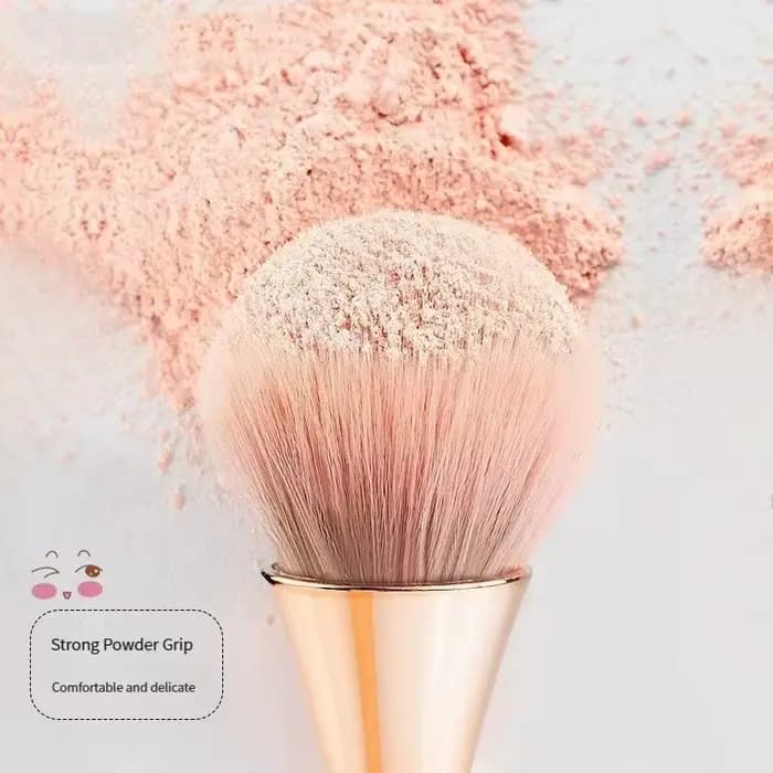 Pinceau de maquillage en éventail doré Rose, brosse cosmétique, brosse à poudre libre, brosse de surbrillance, brosse à Blush, fixation de maquillage pour cheveux doux