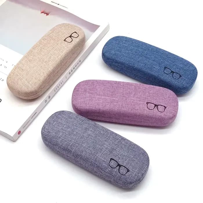 Étui à lunettes de mode coque rigide tissus de lin étuis