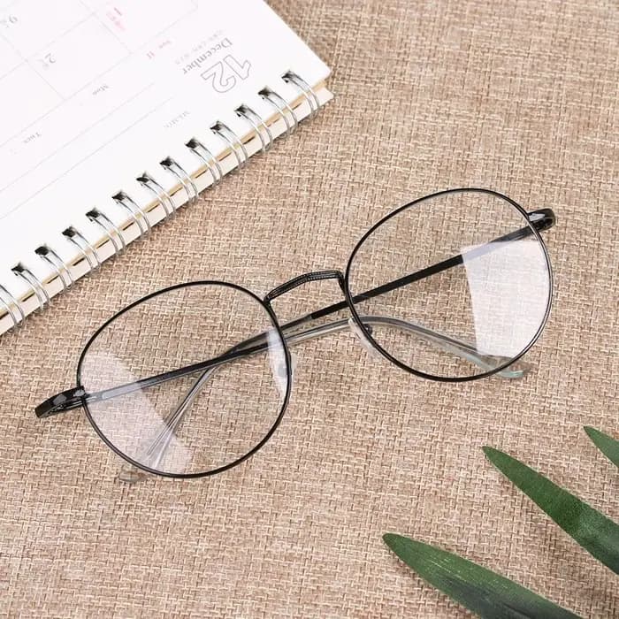 Monture de lunettes optiques vintage surdimensionnée en métal pour soins de la vue
