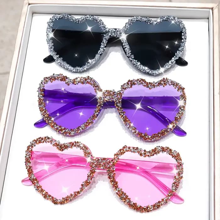 Lunettes de soleil en forme de cœur pour femmes