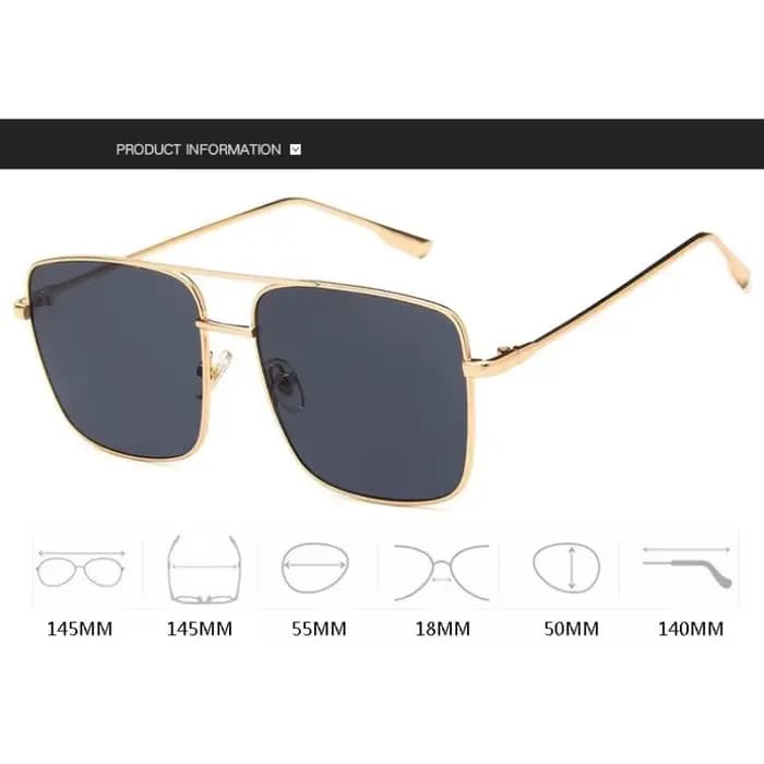Lunettes de soleil surdimensionnées en métal pour femmes