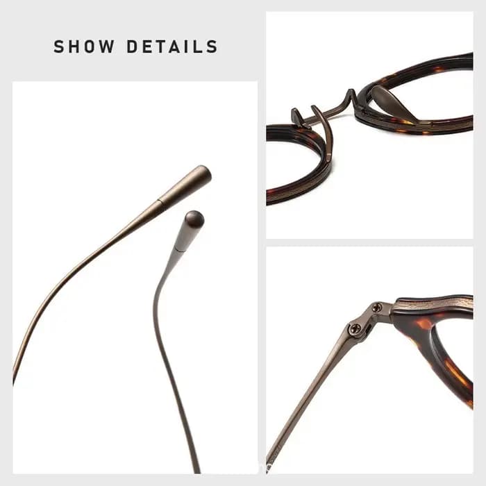 Marque japonaise réplication acétate titane lunettes cadre rétro luxe rond