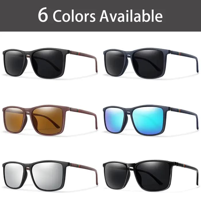 Lunettes de soleil de cyclisme polarisées classiques carrées de luxe