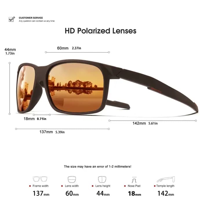 1 pièces/3 pièces lunettes de soleil polarisées carrées hommes femmes Film de couleur lentille