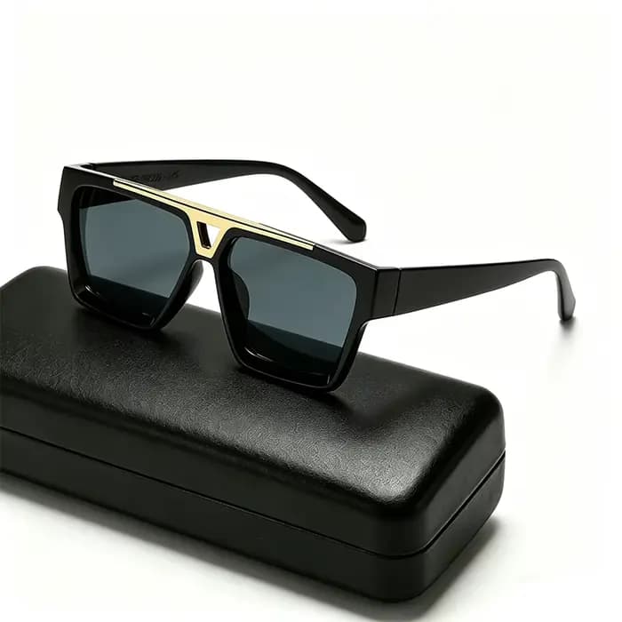 Lettre V lunettes de soleil pour femmes hommes mode rétro cadre carré conduite noir UV400 lentille