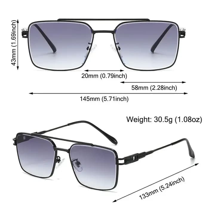 Lunettes de soleil tendance à double pont et bords coupés