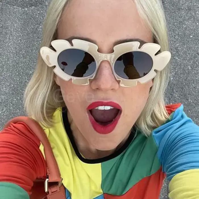 Lunettes de soleil à fleurs uniques pour femmes
