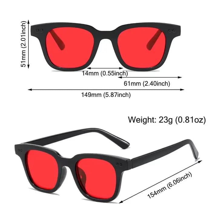 Lunettes de soleil vintage à monture carrée