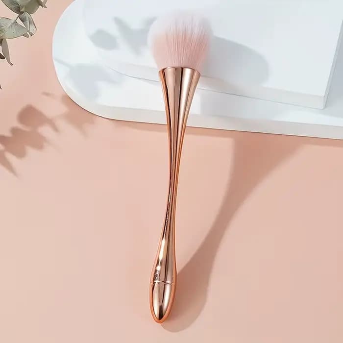 Pinceau de maquillage en éventail doré Rose, brosse cosmétique, brosse à poudre libre, brosse de surbrillance, brosse à Blush, fixation de maquillage pour cheveux doux