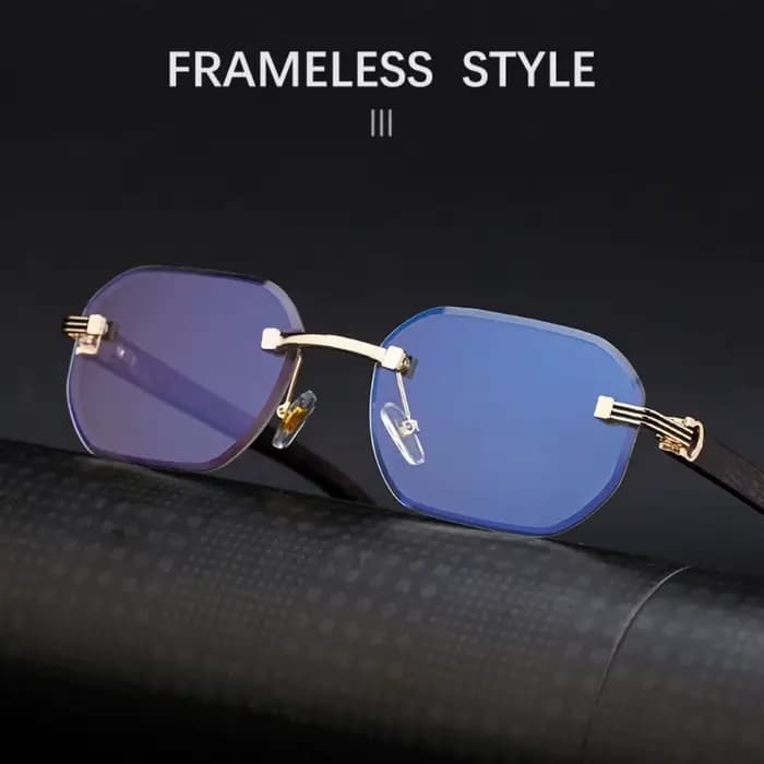Lunettes de soleil sans monture effet bois