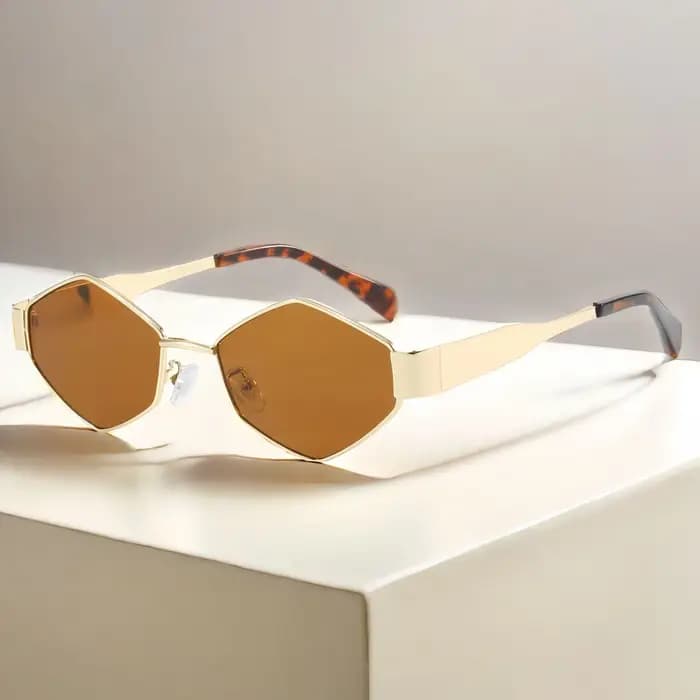 Lunettes de soleil hexagonales pour hommes et femmes