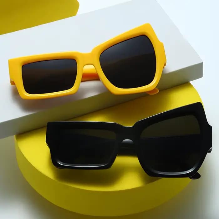 Sourcils lunettes de soleil femmes hommes polygone Vintage marque concepteur carré