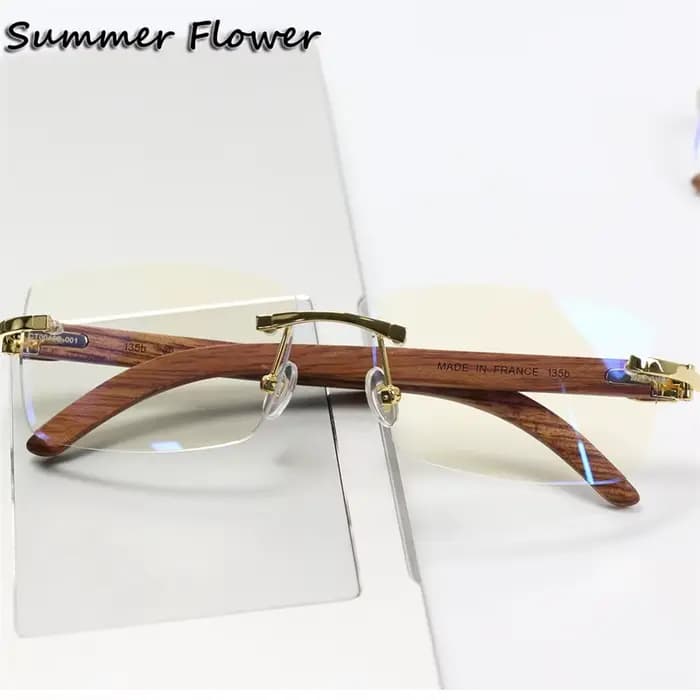 Lunettes optiques en bois et titane pour hommes
