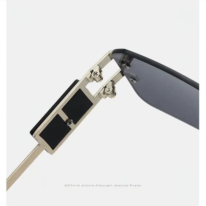 Lunettes de soleil carrées sans cadre à la mode avec décoration de tête de Lion pour hommes et femmes