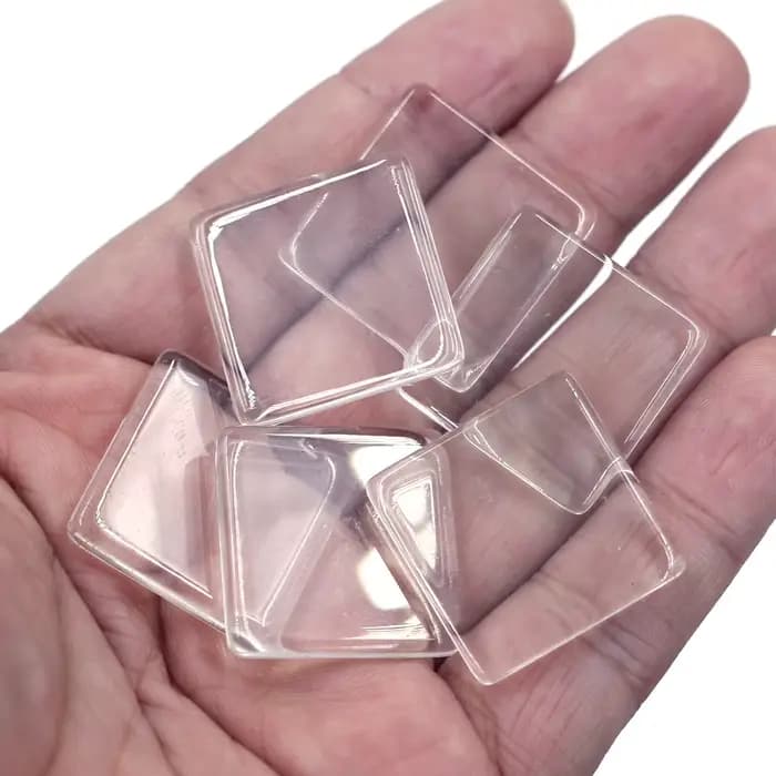 Cabochons carrés en verre à dos plat de 25mm, 10 pièces, adaptés au réglage de camée vierge, bricolage artisanat, fabrication de bijoux, accessoires, matériaux
