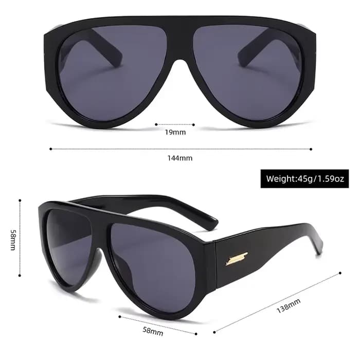 SO&EI Lunettes de soleil surdimensionnées teintées UV400
