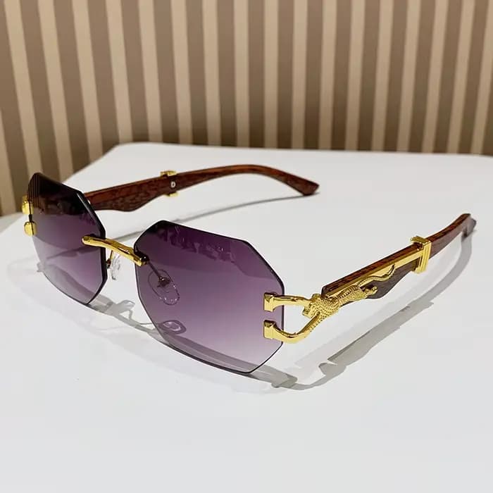 Lunettes de soleil carrées sans bords pour hommes et femmes