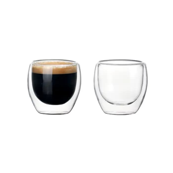 Tasse en verre isolée Double couche de 80ml, 2 à 6 pièces, verre à haute teneur en Borosilicate, tasse à café, lait, thé, Restaurant, verres ménagers, cadeau