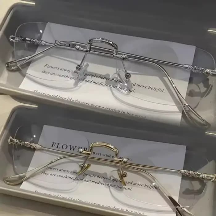 Lunettes rectangulaires sans bords pour hommes et femmes