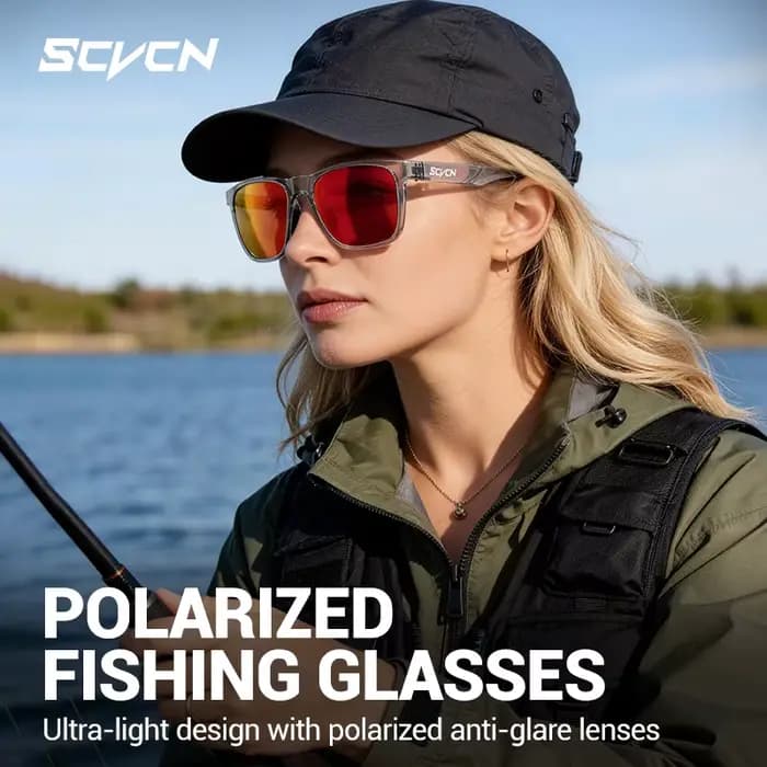 Lunettes de pêche polarisées Scvcn UV400, protègent les yeux de la lumière du soleil, verres anti-éblouissement, lunettes de soleil professionnelles pour la conduite en extérieur