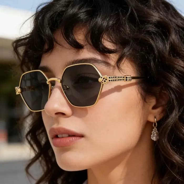 Lunettes de soleil de luxe unisexe tête de panthère 2026 Nouvelle Arrivée Rétro Classique Métal UV400 Designer Tendance pour les vacances