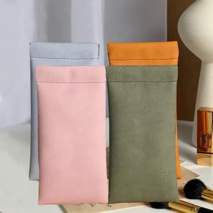 Sacs de rangement pour lunettes de soleil en cuir souple