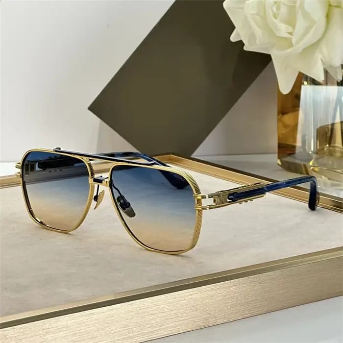 DT KUDRU DTS436-GLD-BLK lunettes de soleil de luxe pour hommes et femmes