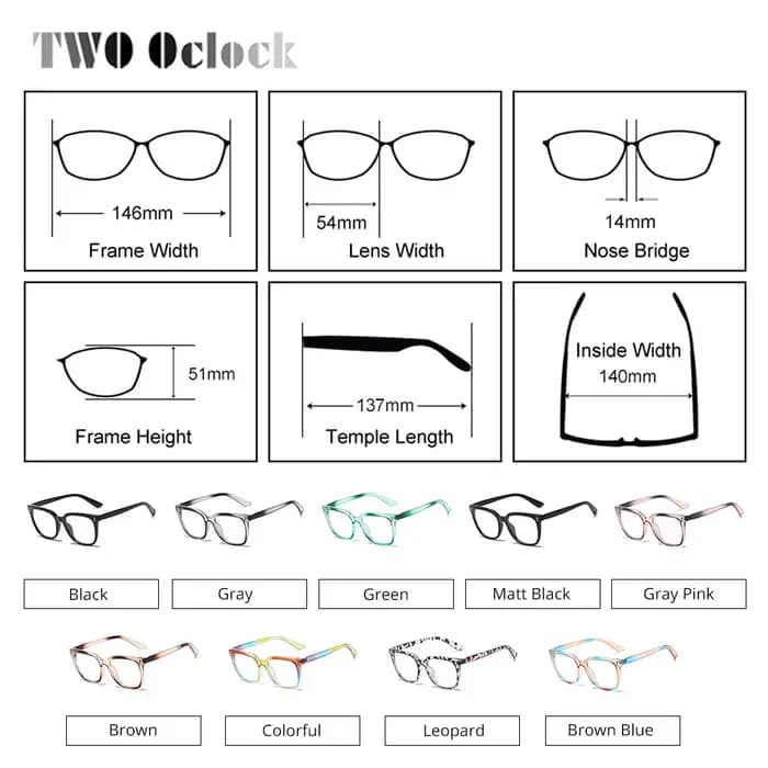 Lunettes pour femmes à la mode avec cadre carré arc-en-ciel coloré Prescription 0 dioptrie qualité