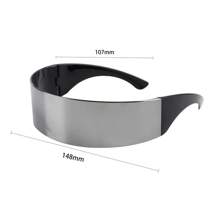 Futuriste étroit cyclope visière lunettes de soleil Laser
