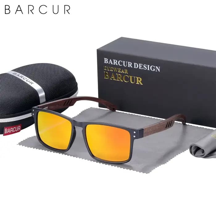 Lunettes de soleil polarisées en bois naturel pour hommes