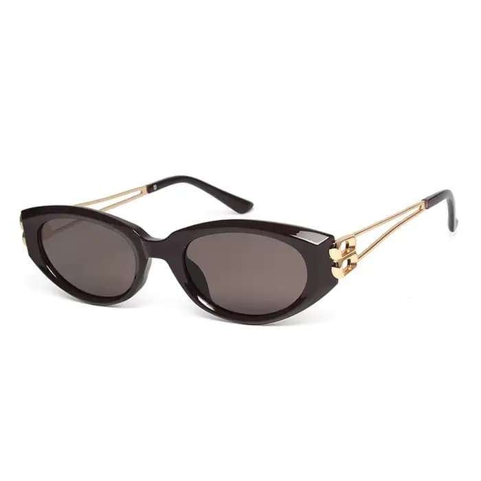 Lunettes de soleil ovales femmes 2025 nouvelle mode oeil de chat Vintage décor extérieur nuances dames