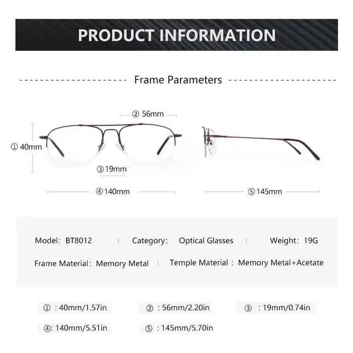 ZENOTTIC – lunettes à demi-bord pour hommes et femmes