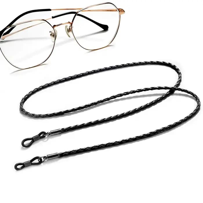 Cordon à lunettes 3 pièces en PU tressé à la main