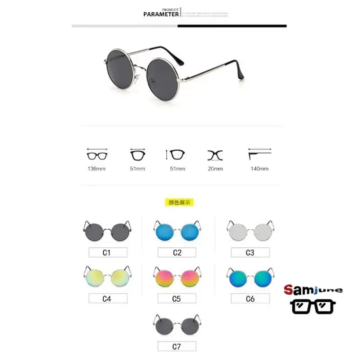Lunettes de soleil polarisées rondes classiques de la marque Samjune