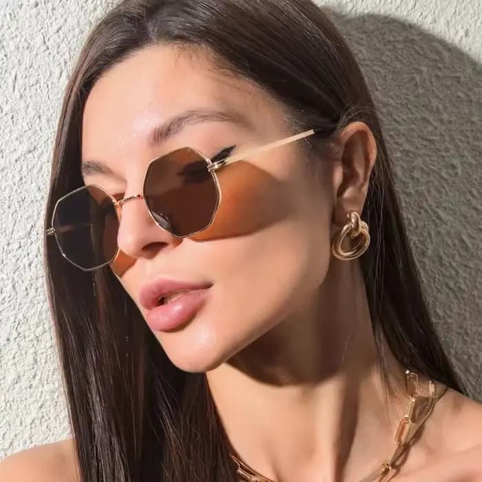 Lunettes de soleil Vintage monture métallique de luxe mode