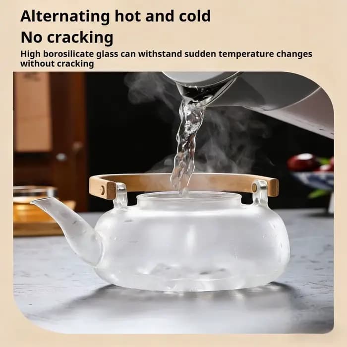 Théière en verre avec infuseur, 1 pièce, machine de cuisson de thé en Borosilicate, cuisinière sûre pour les feuilles mobiles, tisane pour la maison, les voyages en plein air