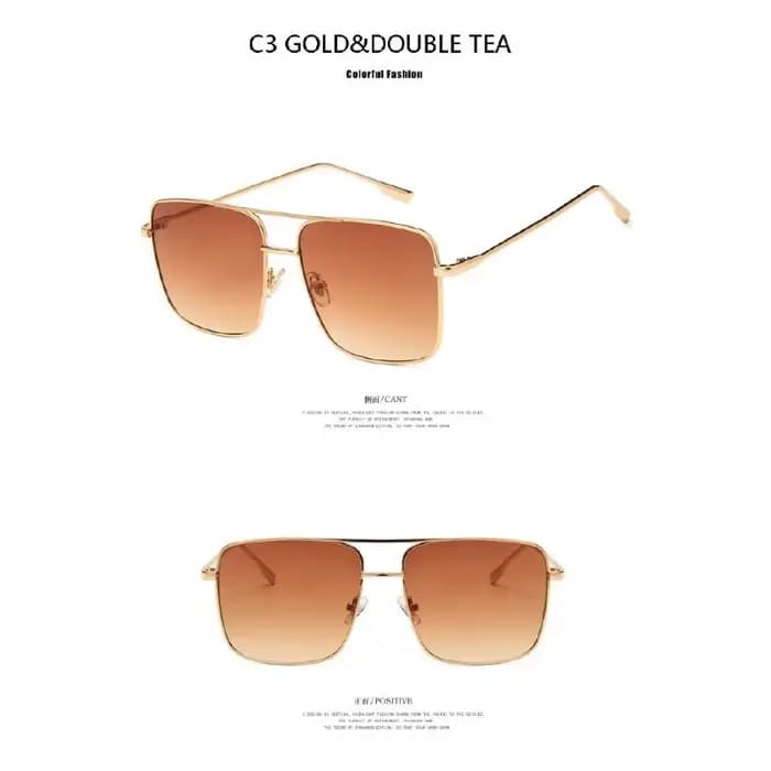 Lunettes de soleil surdimensionnées en métal pour femmes