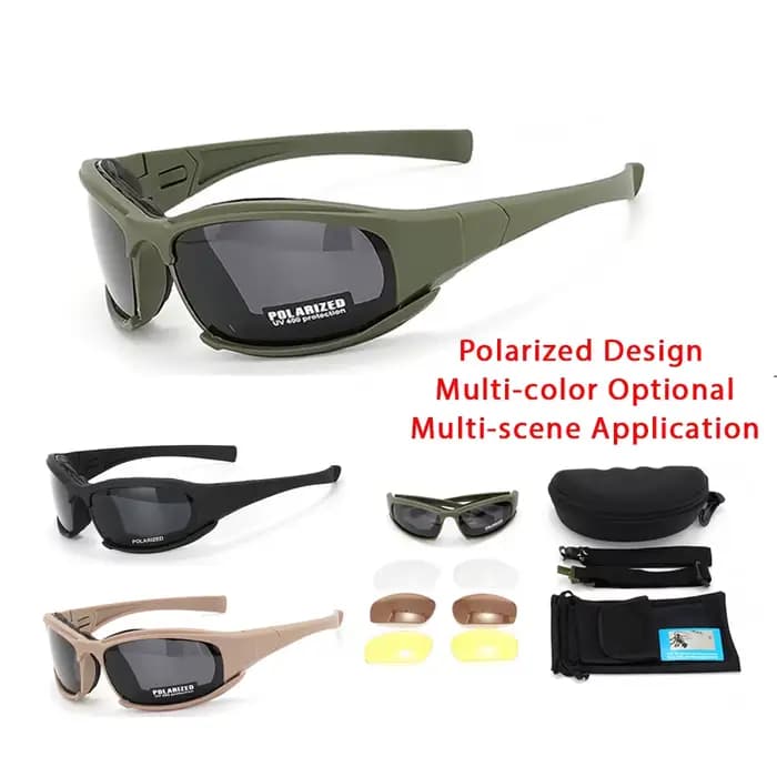 Lunettes tactiques à 4 lentilles 2025 – Lunettes de sécurité polarisées