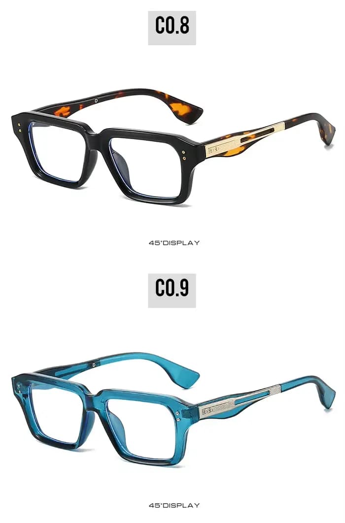 Ins mode rétro carré bleu lumière bloquant lunettes marque Deisgner Rivets luxe Anti