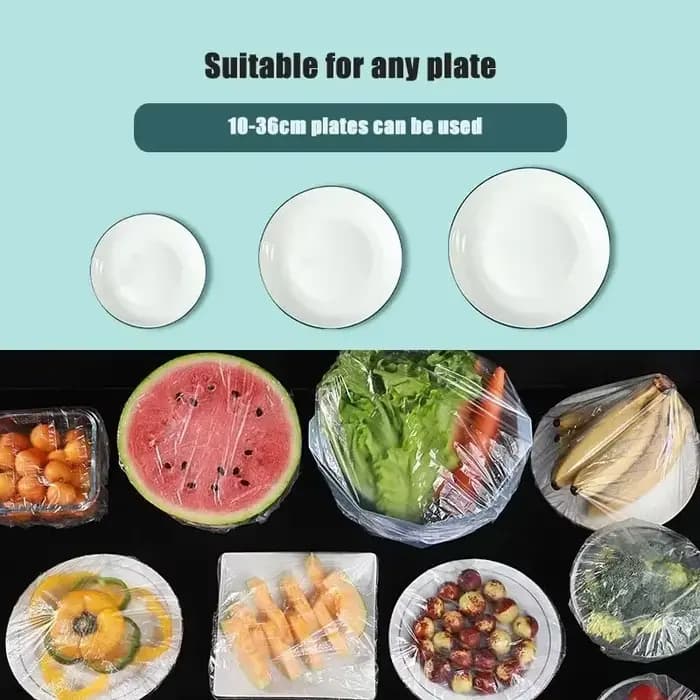 Couvercles alimentaires élastiques pour cuisine, 100 pièces, Film Transparent, couvercles de bol en plastique jetables, stockage de fruits, enveloppes d'étanchéité de fraîcheur