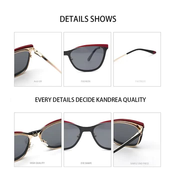 KANDREA 2 en 1 mode lunettes de soleil œil de chat femmes magnétique optique myopie