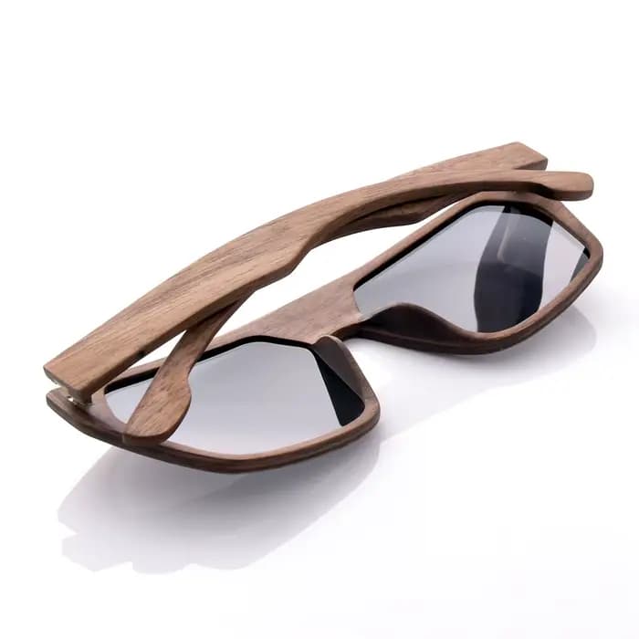 Y2K – lunettes de soleil polarisées carrées en noyer pour hommes et femmes