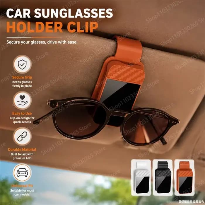 Support de lunettes à clipser sur pare-soleil de voiture, matériau ABS durable, clip de rangement pour lunettes de soleil à maintien ferme, pour la plupart des modèles de véhicules