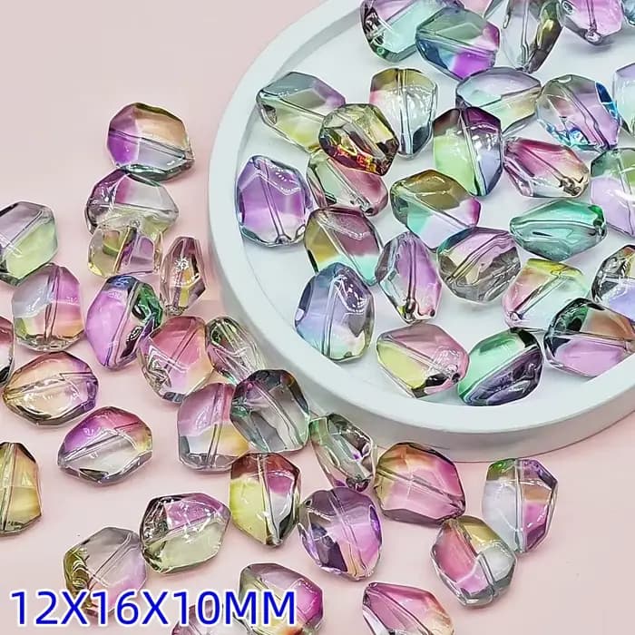 Perles de verre en forme de pierre irrégulière pour bijoux, perles de cristal au chalumeau, bracelet de bricolage, boucles d'oreilles exécutives, accessoires, vente en gros, 10 pièces