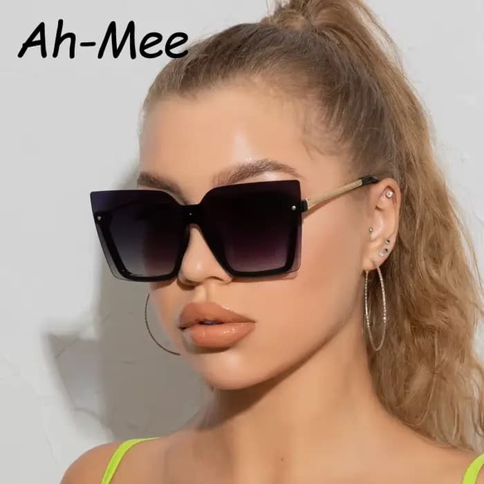 Randonnée surdimensionné carré Anti lumière lunettes femmes Vintage nuances marque concepteur grandes
