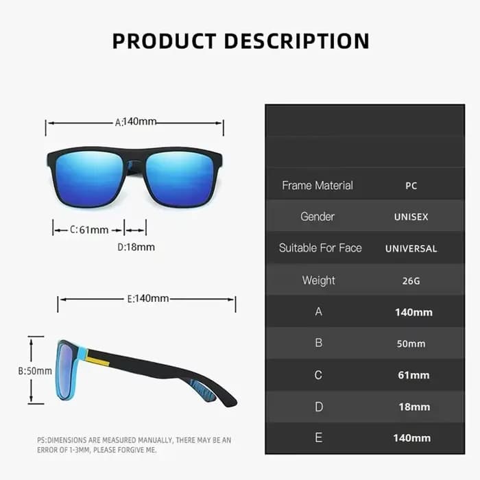 Lunettes de soleil carrées tendance pour hommes et femmes
