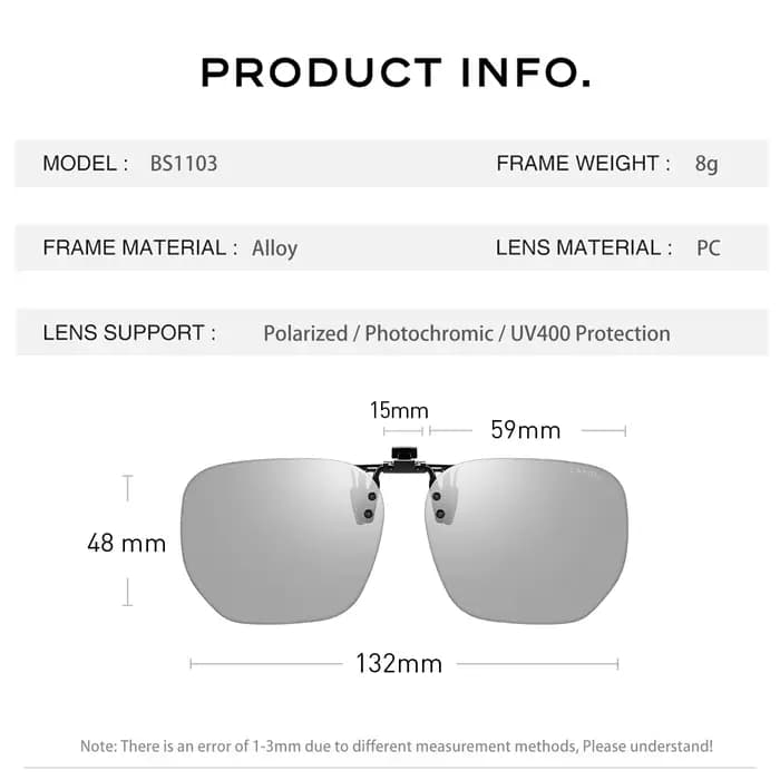 CAPONI nouvelles lunettes de soleil pince pour hommes carré polarisé photochromique