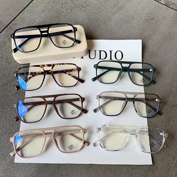2025 nouvelles lunettes de myopie vertes surdimensionnées à la mode femmes hommes rétro Anti rayons bleus